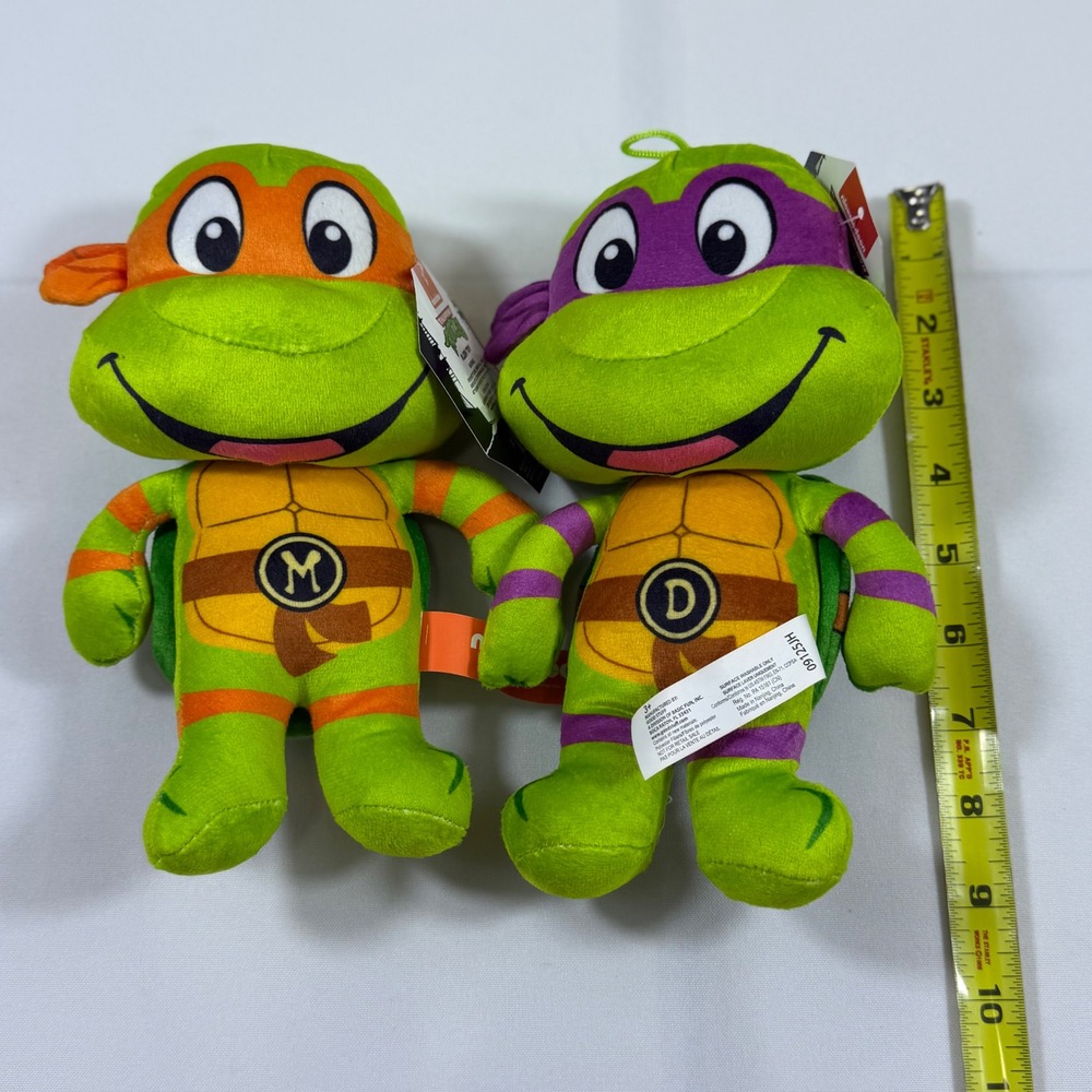 Michelangelo Donatello Plush Toy Set Nickelodeon Good Stuff 9 Inch NINGA turtle - Picture 6 of 6